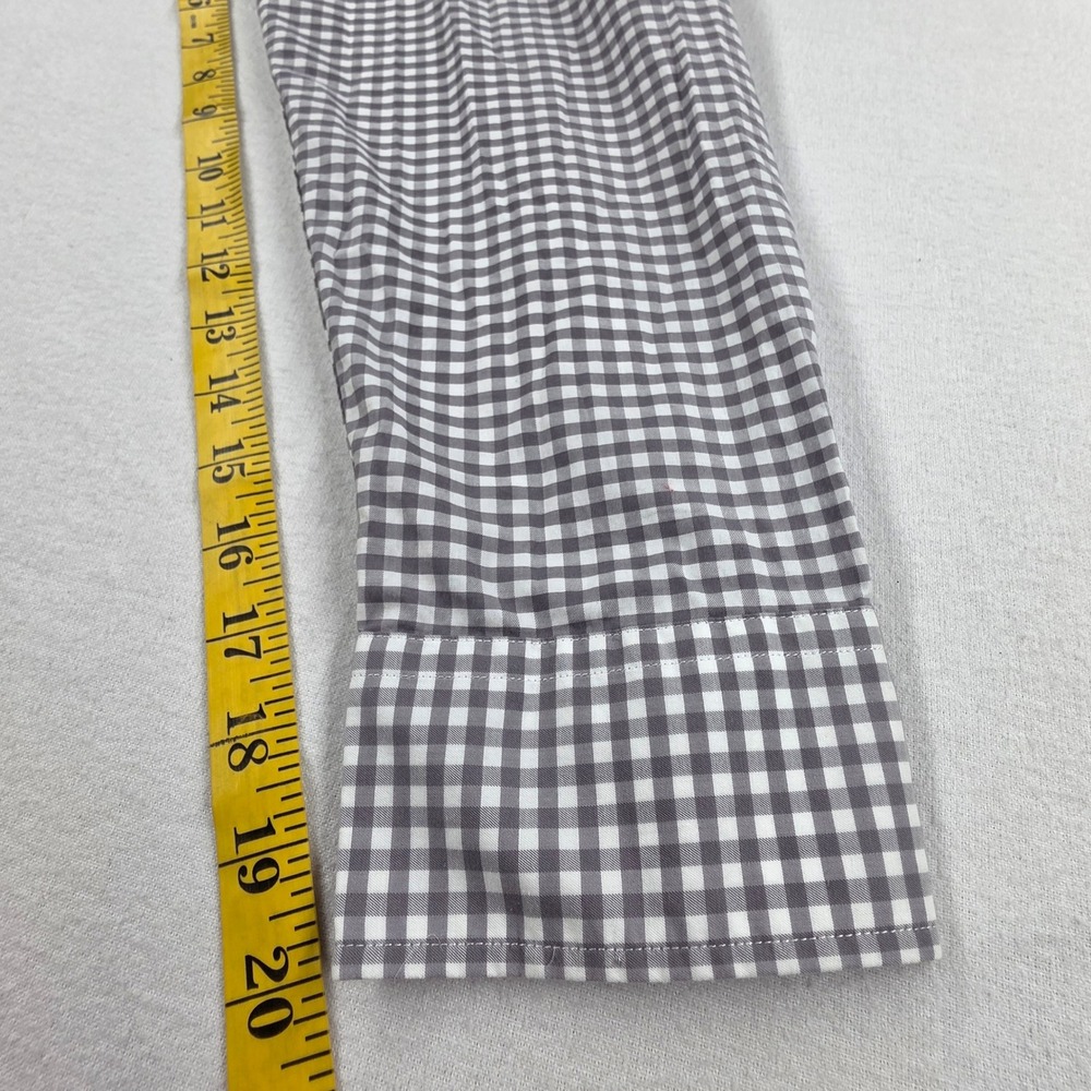 UNTUCKit New Dunn Mens XXL Gingham Button Down Shirt Grey White Regular Fit - Picture 5 of 9